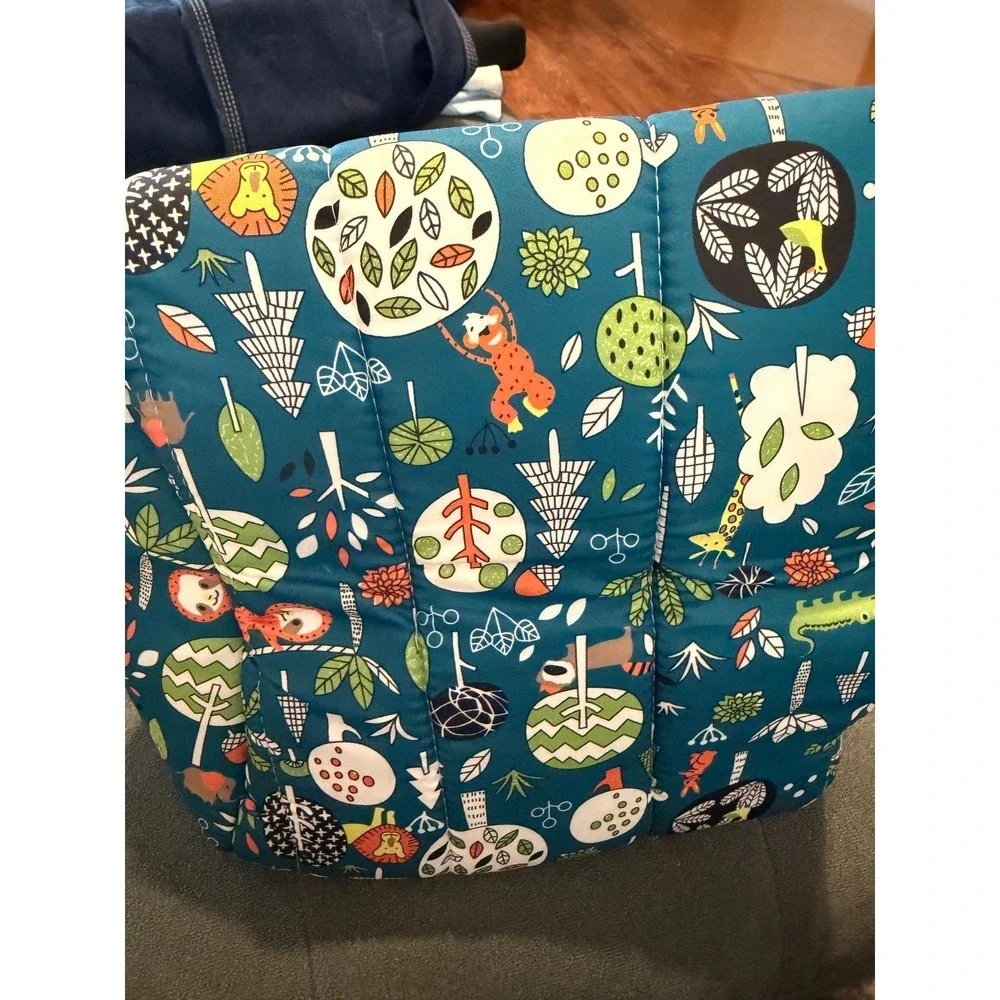Unbranded Jungle Animal Pet Bed Small Teal New Plush Fleece Lined Tent Cave
